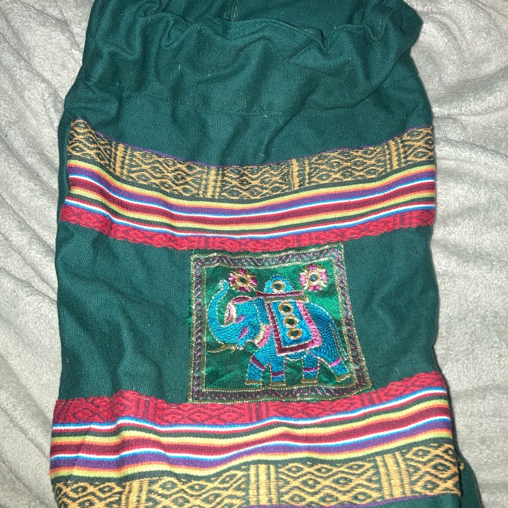 Colorful Elephant Embroidered Bag